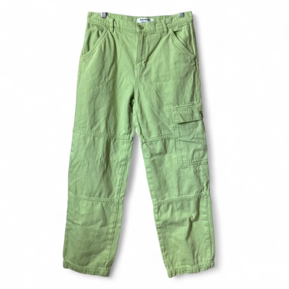 Reformation Jeans Bailey High Waist Green Organic Cotton Utility Pants size 28 - Picture 2 of 10